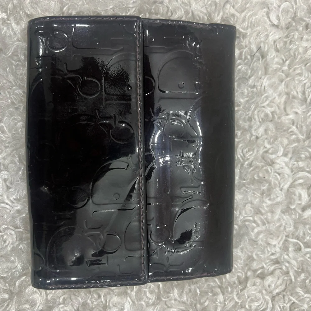 Christian Dior Black Patent Leather Wallet